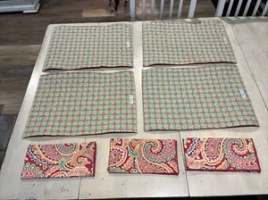 VERA BRADLEY PLACEMENTS REVERSIBLE (4) & NAPKINS PAISLEY (3) RARE & RETIRED - Picture 1 of 18