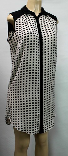 OFF WHITE Abito donna Dex nero bianco sporco taglia S