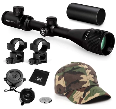 Vortex Optics Crossfire II 6-18X44 Riflescope V-Brite MOA w/Rings H & Hat Bundle