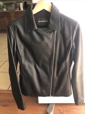 Chaqueta de motociclista de cuero ajustada Emporio Armani .S/M  Foto 1 de 4