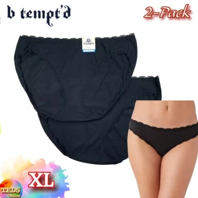 Roupa íntima feminina nova com etiquetas pacote com 2 b.tempt'd inspirada em XL ilhós 973219 preta - Imagem 1 de 4