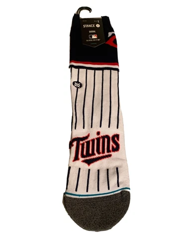 Men's MINNESOTA TWINS Stance Infiknit Color Crew Sock- A545A20MIN Size L (9-12) Cover
