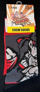 Street Fighter - Size: Adult 6-13 - One Pair - Crew Socks - Novelty - Picture 1 of 3
