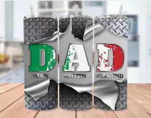 Vaso delgado de acero inoxidable con pajita diseño envolvente Dad Man Myth Legend 20 OZ - Imagen 1 de 4
