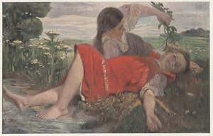 Rudolf Köselitz artist postcard old youthfulness girls art 2209103 - Picture 1 of 2
