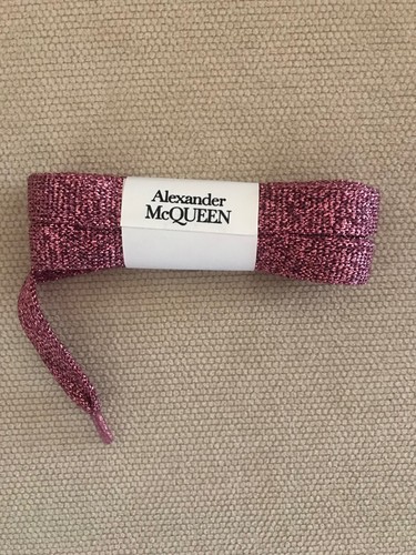 Nuove autentiche scarpe da ginnastica Alexander McQueen scarpe stivali lacci rosa lurex