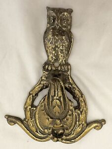 Vintage Brass Door Knocker Owl - Oppenheim Israel - 14.8cm X 11.6cm weighs 225g
