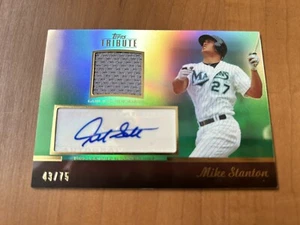 2011 Topps Tribute Inkable Accolades Giancarlo Mike Stanton AutogG & Patch 43/75 - Picture 1 of 13