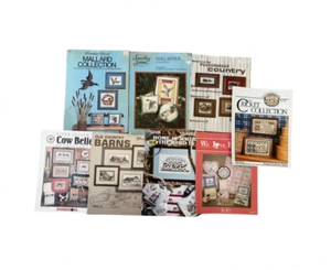 Counted Cross Stitch Goose Cows Barns Sheep Mallard Ducks Ewes Lot of Patterns - Picture 1 of 1