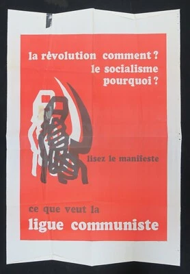 Póster LA REVOLUCIÓN CÓMO? Liga Comunista Krivine 1968 - Imagen 1 de 2