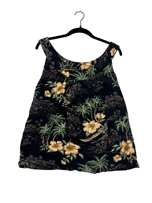 Top sin mangas floral hawaiano vintage Aloha Hut L #8836 Foto 1 de 4