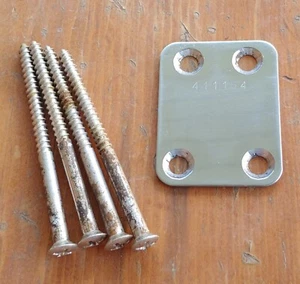 Orig 60er Jahre EKO RANGER Akustikgitarre CHROM HALSPLATTE mit allen 4 MONTAGESCHRAUBEN - Bild 1 von 20