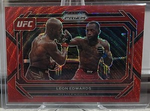 LEON EDWARDS 2023 Panini UFC Prizm RED WAVE Prizm