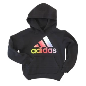 adidas Kids Color Logo-Print Cotton Hoodie Black Size 6 - Picture 1 of 2