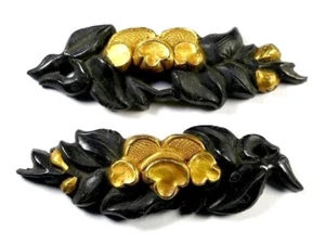 Japan antique Edo era goto school plants Menuki Shakudo Box sword katana armor   - Picture 1 of 7