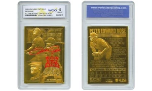 Tarjeta de oro de 23 quilates Pete Rose Bleachers 1996 serie Signature S/N de 4.256 gema como nueva 10 - Imagen 1 de 4