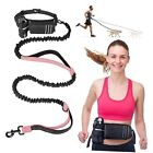 Hands Free Dog Leash with Waist Bag [Medium&Large Dogs/25-120 Black and Pink
