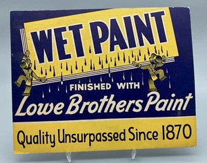 Letrero de cartón de pintura húmeda Lowe Brothers publicidad vintage nuevo de stock - Imagen 1 de 2