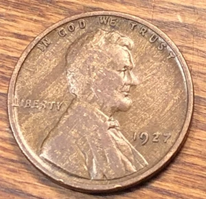 Centavo de trigo Lincoln 1927 monstruo madera leñosa grano aleación inadecuada mezcla error moneda - Imagen 1 de 4