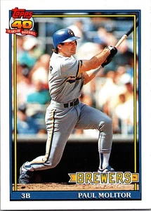 Paul Molitor #95 - - 1991 Topps - Milwaukee Brewers - Picture 1 of 2