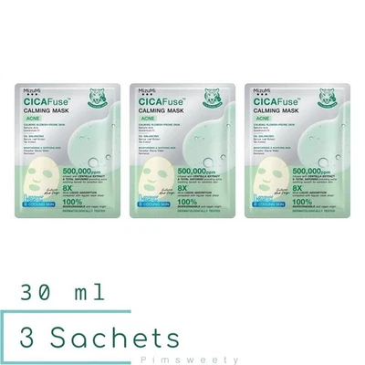 3 Sachets X 30 ml MizuMi X PP Krit CICAFuse Calming Mask Acne Reduces Acne Face - Image 1 of 4