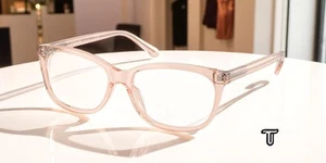 COACH HC6139U 5556 Transparent Pink Demo Lens 53 mm Women's Eyeglasses - Picture 1 of 7