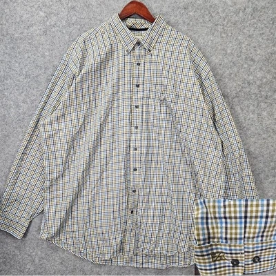 CUTTER and BUCK Button Down Shirt Mens 3XL Tall Blue Green Gingham Dad Work Big - Image 1 of 4