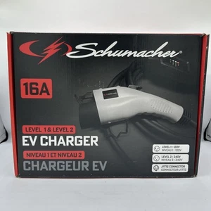 Schumacher 110-240V AC 16A Level 1 & 2 EV Charger Model SC1455 ~ 28 ft Cord NEW - Picture 1 of 3