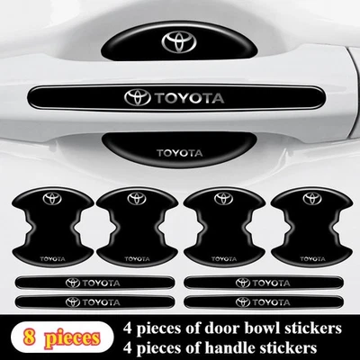 Pegatina rasguños manija puerta coche 8 piezas para Toyota - alta calidad/durabilidad/negro Foto 1 de 4