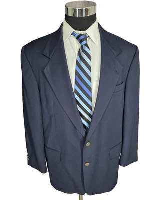 Abrigo Deportivo Oscar De La Renta Para Hombre 43R Azul Blazer Chaqueta 2 Botones Dorados Lana Foto 1 de 4