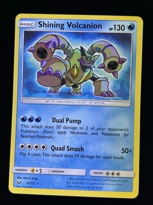 Shining Volcanion 27/73 Pokemon Card Ultra Rare Shining Legends Pokemon TCG NM - Image 1 of 2