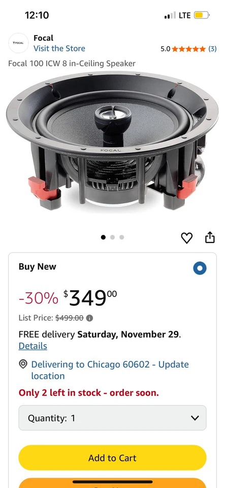 Altavoz de techo Focal 100 ICW 8 Foto 1 de 1