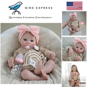 18 Zoll realistische Reborn Baby Mädchen Puppe mit weichem Körper und Zubehör Kinder Geschenk - Bild 1 von 8