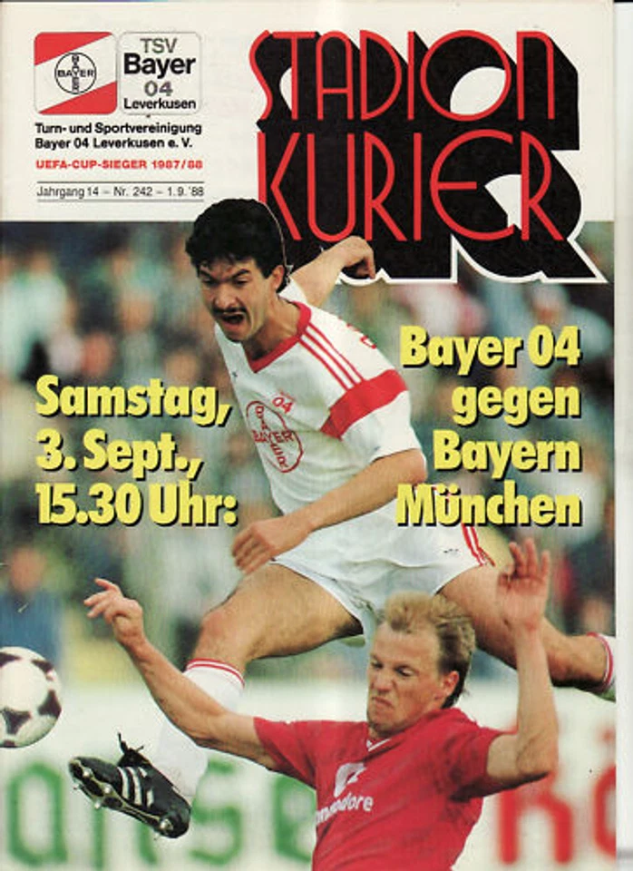 BL 88/89 Bayer 04 Leverkusen - FC Bayern München, 03.09.1988 - Bild 1 von 1