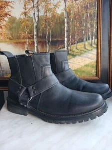 Harley Davidson Herren Schwarz Leder Biker Stiefel S-z US-11 EU-45 Made In Mexico - Bild 1 von 17