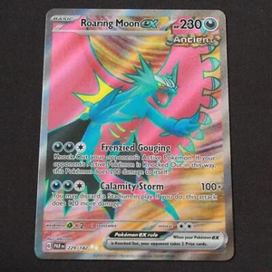 Roaring Moon ex 229/182 casi nuevo Pokémon SV04: Paradox Rift Holofoil ultra raro - Imagen 1 de 2