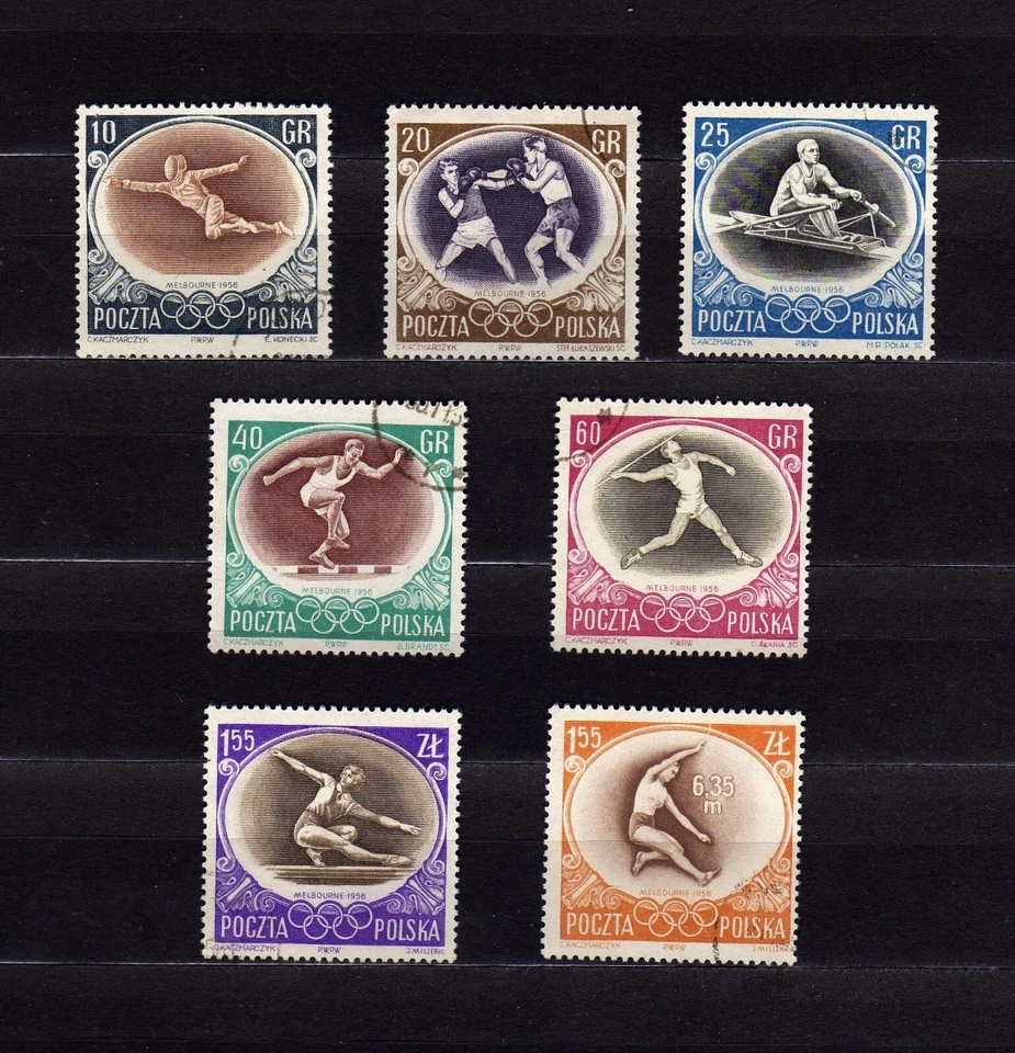 POLONIA #750-756 USADO 16º JUEGOS OLÍMPICOS, MELBOURNE (MOSTRANDO VARIOS EVENTOS) Foto 1 de 1