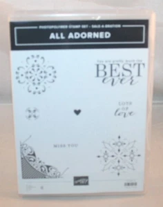 Stampin' Up! Photopolymer Stamp Set - All Adorned - 8 Stamps - Used - Picture 1 of 3