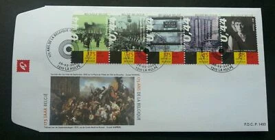 [SJ] Belgium 125 Years 2005 War Education Art Social Industry Fair Europe (FDC) - Image 1 of 4