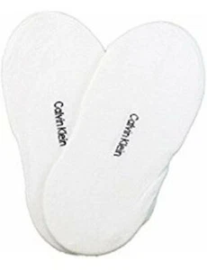 Calvin Klein Women's 2 Pair Combed Cotton Liner One Sizer White - Picture 1 of 1