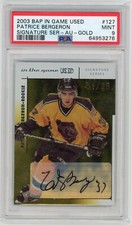 2003 BAP ITGU Used Patrice Bergeron Signature Series Gold #'d 1/25 PSA 9 Bruins!