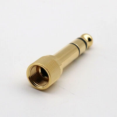 6.35mm Stereo Male to 3.5mm Female Jack Headphone Earphone Audio Adapter w/Screw - Image 1 of 4