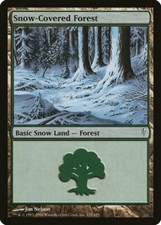 MTG X4: Snow-Covered Forest, ColdSnap, C, Moderate Play