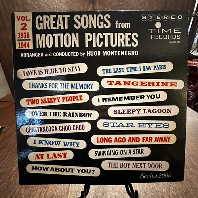 Hugo Montenegro GREAT SONGS FROM MOTION PICTURES Vol. 2 (1938-44) Soundtracks LP - Image 1 of 4