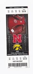 Nebraska Cornhuskers Husker Football Ticket Stubs 11-25-2011 Iowa - Picture 1 of 2