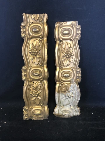 Pr 1930’s 16 3/8” Brass Pediments Cover