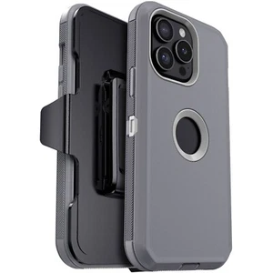 Funda gris a prueba de golpes resistente para iPhone 13 Pro Max/13 Pro + clip para cinturón - Imagen 1 de 26