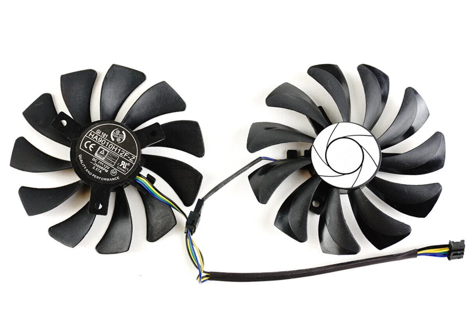 Pair Fans Cooler Fan For MSI GTX 1060 OC 1050Ti RX 580 470 570 HA9010H12F-Z 85MM - Image 1 of 1
