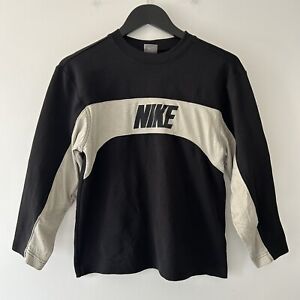 Nike Black Grey Long Sleeve Logo Top Size 14/16
