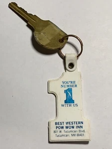 Llavero y llave de hotel Best Western Pow Wow Inn habitación motel Tucumcari Nuevo México 176 - Imagen 1 de 2
